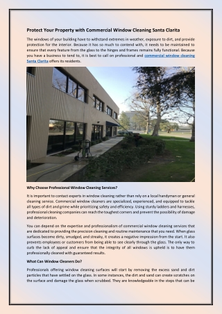 Protect Your Property with Commercial Window Cleaning Santa Clarita