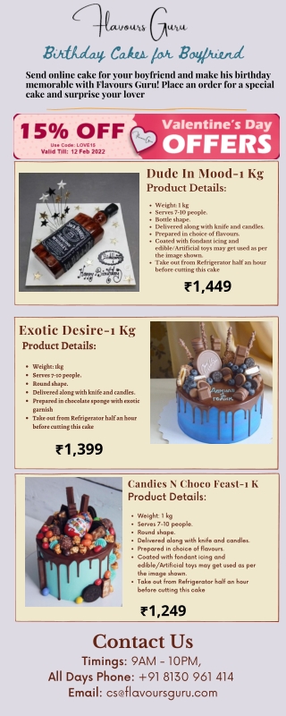 Order Online Birthday Cake for Girlfriend in Delhi NCR | Flavours Guru