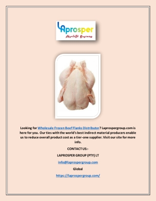 Looking for Wholesale Frozen Beef Flanks Distributor