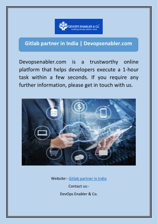 Gitlab partner in India  Devopsenabler