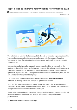 Top 10 Tips to Improve Your Website Performance 2022