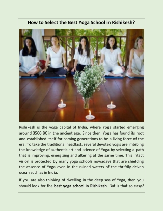 Yoga Vidya Mandiram-How to Select the Best Yoga School in Rishikesh