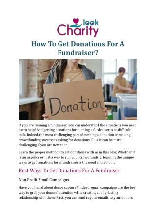 How To Get Donations For A Fundraiser