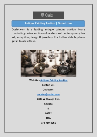 Antique Painting Auction  Ouslet
