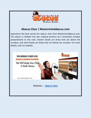 Abacus Class | Mastermindabacus.com