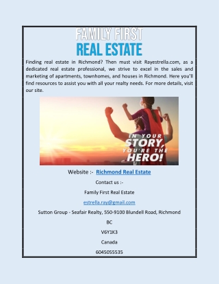 Richmond Real Estate | Rayestrella.com