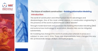 The future of resilient construction –  Building Information Modeling