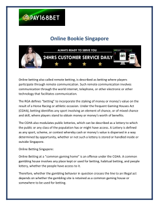 Online Bookie Singapore