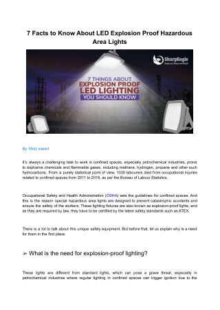 7 Facts to Know About LED Explosion Proof Hazardous Area Lights