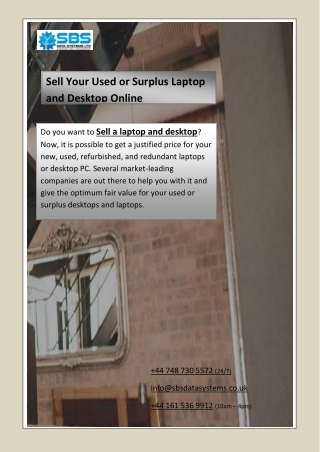 Sell Your Used or Surplus Laptop and Desktop Online