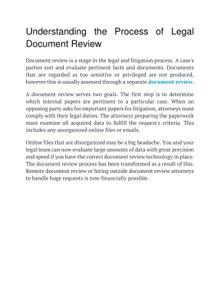 Understanding the Process of Legal Document Review
