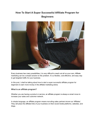 How To Start A Super Successful Affiliate Program for Beginners (1)