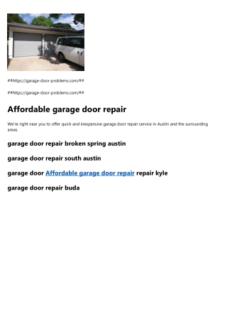 garage door repair south austin