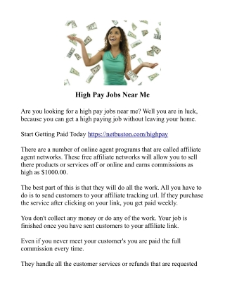 High Pay Jobs Near Me