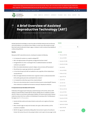 A Brief Overview of Assisted Reproductive Technology (ART)