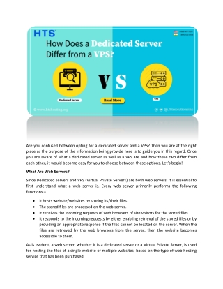How Does a Dedicated Server Differ from a VPS