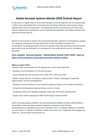 2021 Aerostat Systems Industry Global Analysis Report