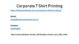Corporate T Shirt Printing For Business Promotions & Work Wear!