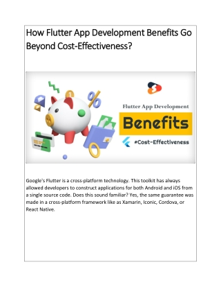 How Flutter App Development Benefits Go Beyond Cost