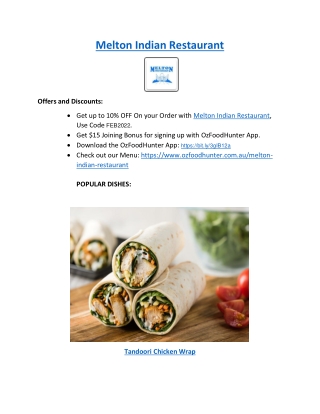 Melton Indian Restaurant -VIC | 5% off OzFoodHunter
