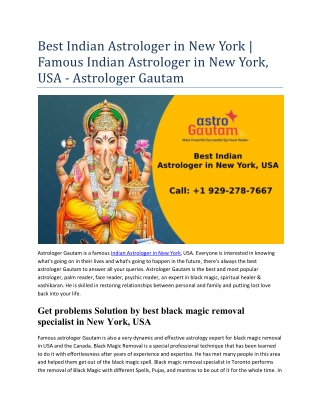 Best Indian Astrologer in New York - Astrologer Gautam