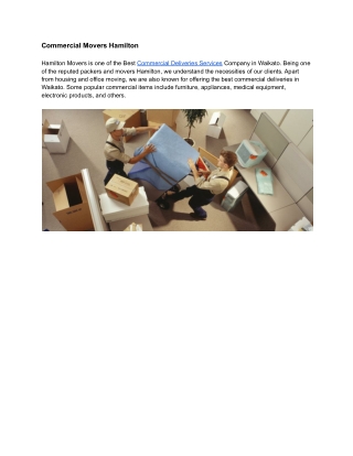 Commercial Movers Hamilton