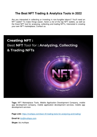 Top 5 NFT Marketplace Tools For Analyzing and Trading in 2022