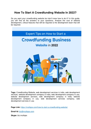 How To Start A Crowdfunding Website In 2022?