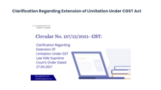 Clarification Regarding Extension of Limitation Under CGST Act