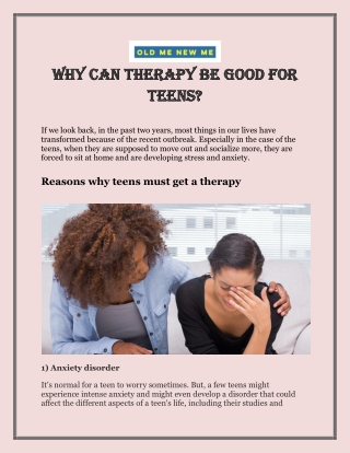Trauma Therapist For Teenagers In North Carolina | Old Me New Me