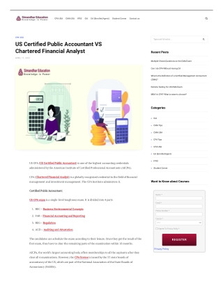 US Certified Public Accountant VS Chartered Financial Analyst