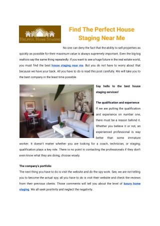 Helpful Home Staging - Best House Staging Near Me