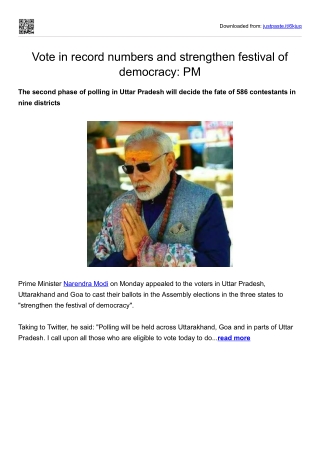 Vote in record numbers and strengthen festival of democracy-PM