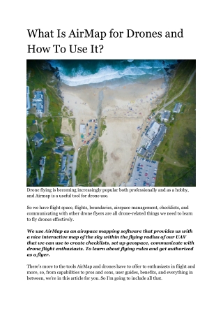 What Is AirMap for Drones and How To Use It