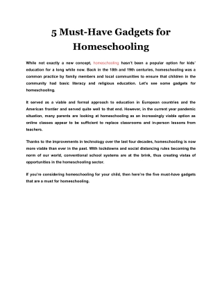 5 Must-Have Gadgets for Homeschooling