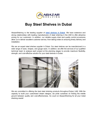 Buy Steel Shelves in Dubai