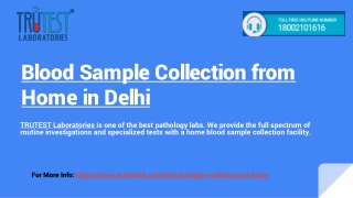 Blood Sample Collection from Home in Delhi