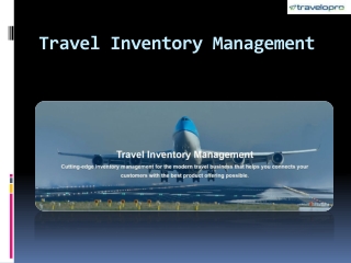 Travel Inventory Management