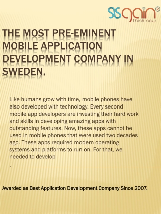 The Most Pre-Eminent Mobile Application Development Company in Sweden
