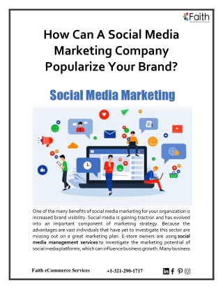 How Can A Social Media Marketing Company Popularize Your Brand