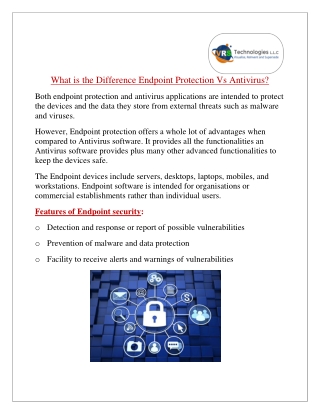 What is the difference Endpoint Protection vs Antivirus?