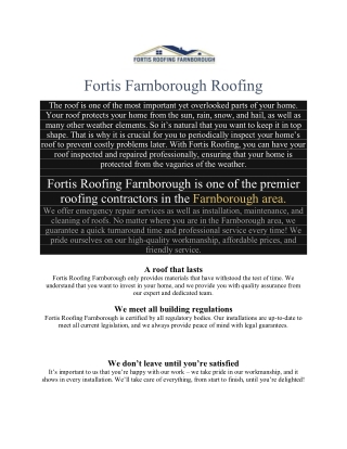 Roofing contractor Farnborough
