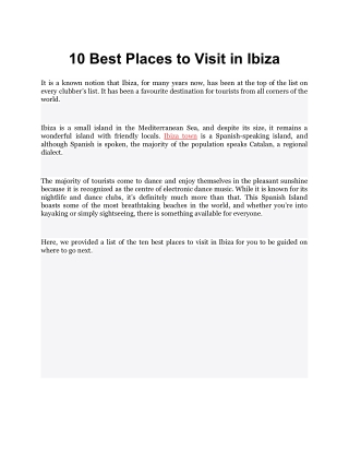 10 Best Places to Visit in Ibiza