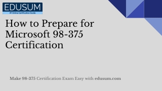 How to Prepare for Microsoft 98-375 Certification?