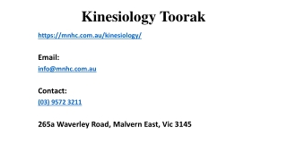An Introduction On The Study Of A kinesiology Toorak