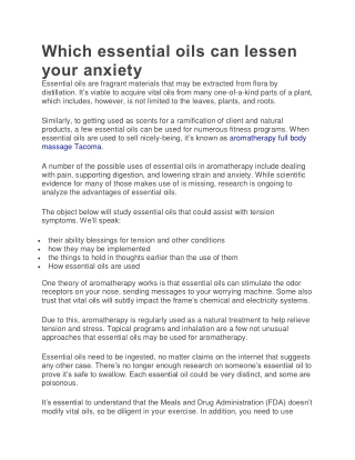 Which essential oils can lessen your anxiety    pdf