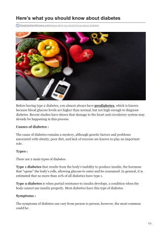 Here's what you should know about diabetes