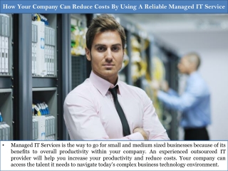 How Your Company Can Reduce Costs By Using A Reliable Managed IT Service