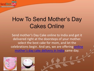 How To Send Mother's Day Cakes Online