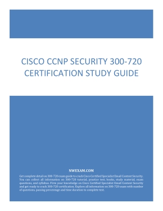 Cisco CCNP Security 300-720 Certification Study Guide